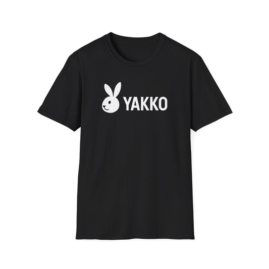 Camiseta Básica "YAKKO" Logo Conejo | Playera Unisex Minimalista Negra | Estilo Urbano Casual