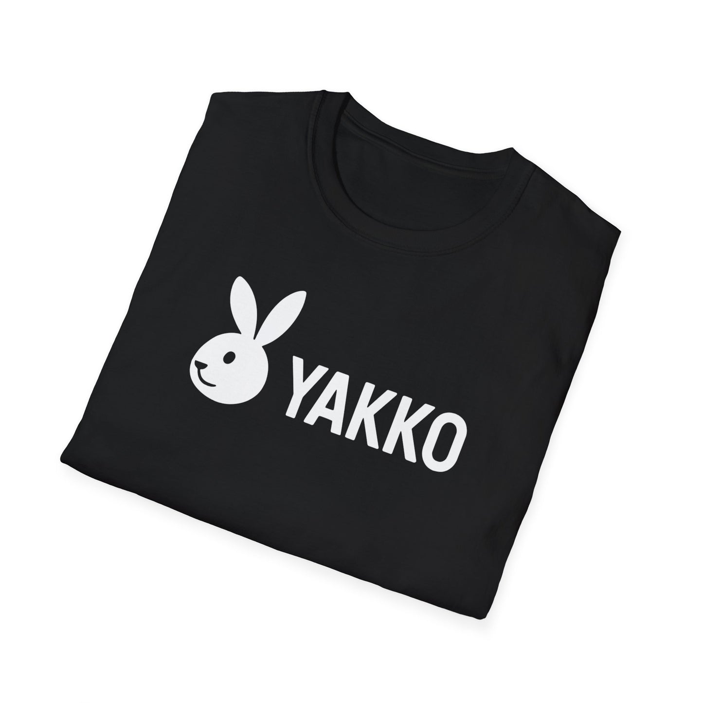 Camiseta Básica "YAKKO" Logo Conejo | Playera Unisex Minimalista Negra | Estilo Urbano Casual