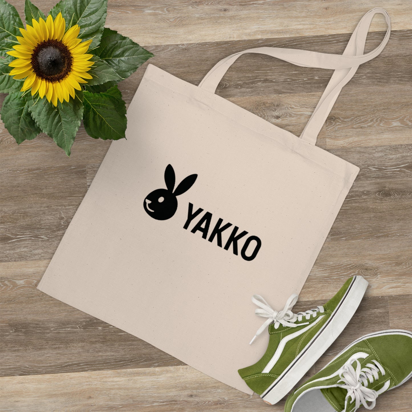 Tote Bag "YAKKO" Logo Minimalista | Bolso de Tela de Algodón Ecológico | Bolsa Reutilizable Natural | Estilo Urbano Versátil