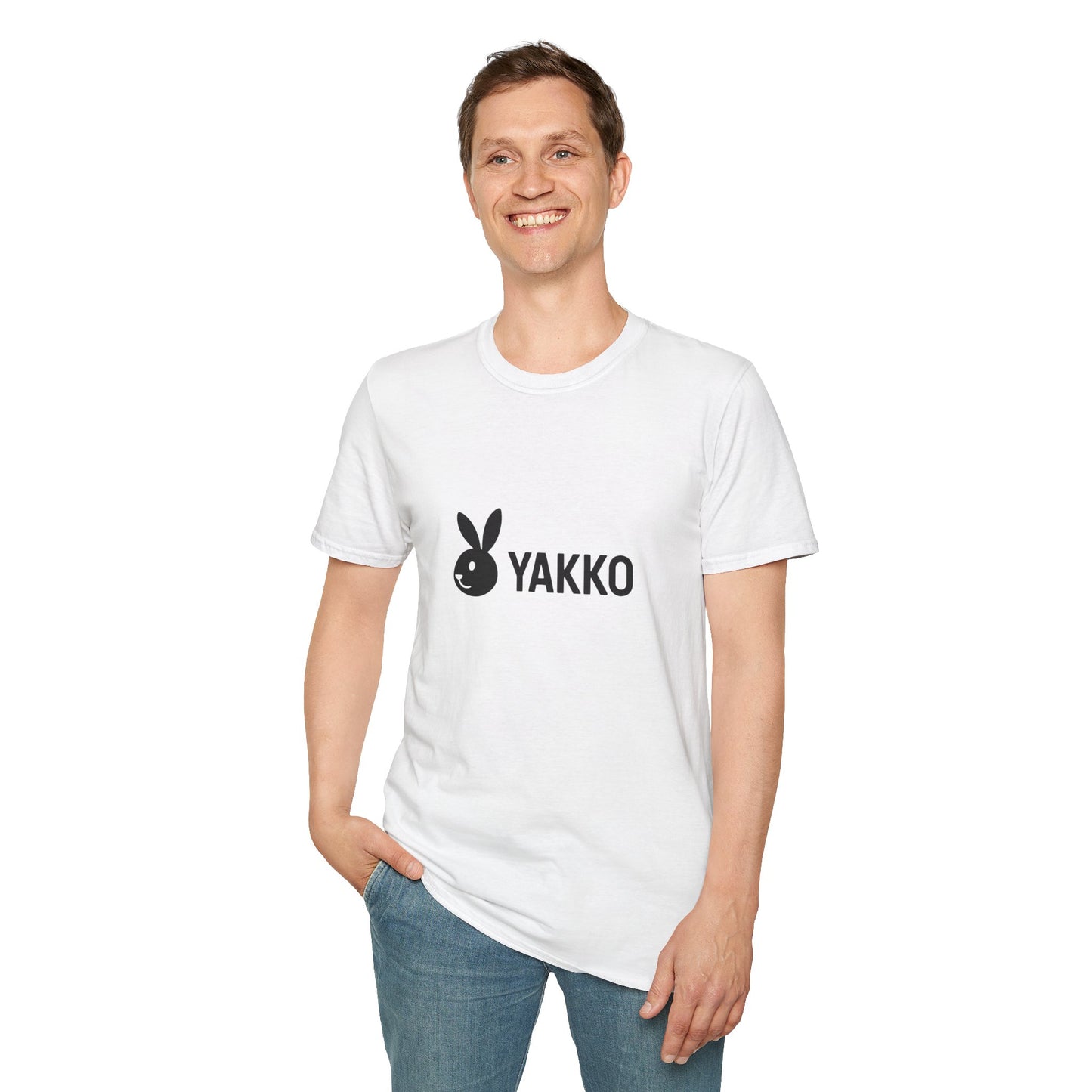 Camiseta "YAKKO" Logo Minimalista | Playera Blanca Unisex | Conejo Estilizado | Básico Esencial Casual
