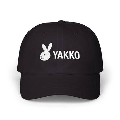 Gorra Clásica "YAKKO" Logo Conejo | Gorra Negra Unisex de Algodón | Estilo Urbano Minimalista | Ajustable y Moderna