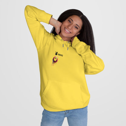 Sudadera Smiley Derretido | Hoodie Amarillo Estilo Streetwear | Arte Urbano | Goteo de Colores
