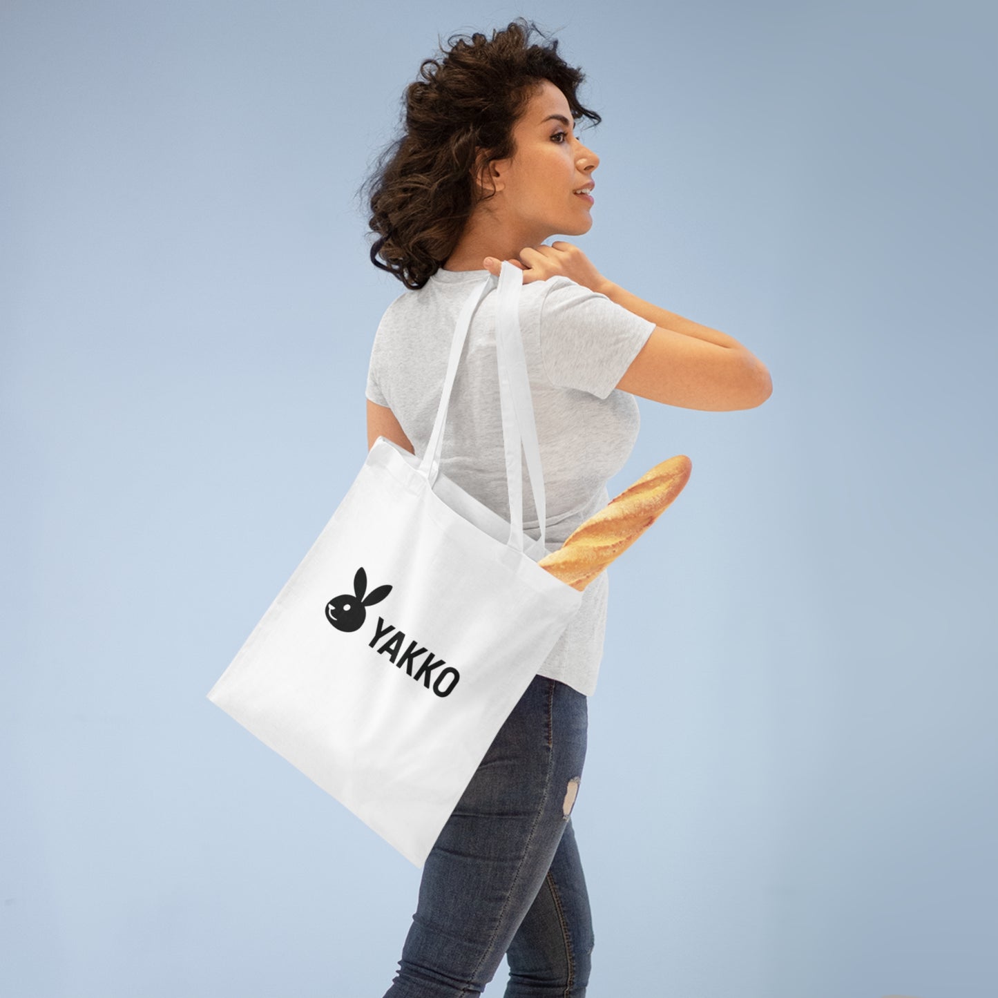 Tote Bag "YAKKO" Logo Minimalista | Bolso de Tela de Algodón Ecológico | Bolsa Reutilizable Natural | Estilo Urbano Versátil